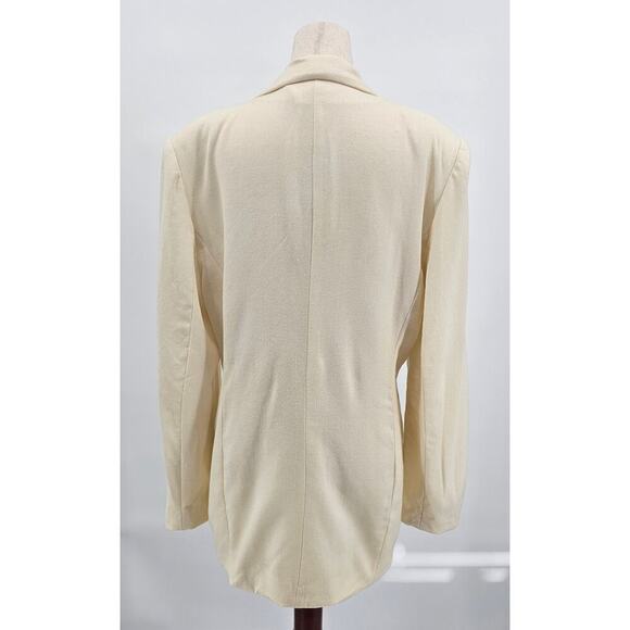 Unique Jenna Size 14 Ivory "Let the Earth Rejoice" Christmas Wool Blazer *Flaws - Picture 4 of 13